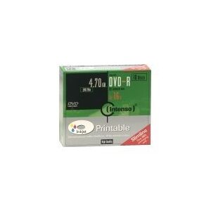 Intenso - 10 x DVD-R (G) - 4.7 GB (240min) 16x - printbar overflade for ink jet - tynd cd-boks