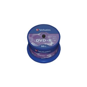 Verbatim - 50 x DVD+R - 4.7 GB 16x - sølvmatteret - spindle