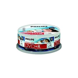 Philips DR8I8B25F - 25 x DVD+R DL - 8.5 GB (240min) 8x - printbar overflade for ink jet - spindle