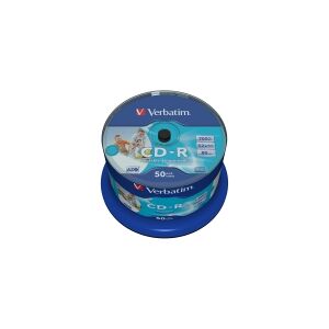 Verbatim DataLifePlus - 50 x CD-R - 700 MB 52x - bred printbar overflade - spindle