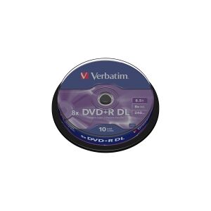 Verbatim - 10 x DVD+R DL - 8.5 GB 8x - sølvmatteret - spindle