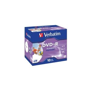 Verbatim DataLifePlus - 10 x DVD+R - 4.7 GB 16x - printbar overflade for ink jet - cd-boks