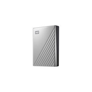 Western Digital WD My Passport Ultra for Mac WDBPMV0040BSL - Harddisk - krypteret - 4 TB - ekstern (bærbar) - USB 3.0 (USB-C stikforbindelse) - 256-bit AES - sølv