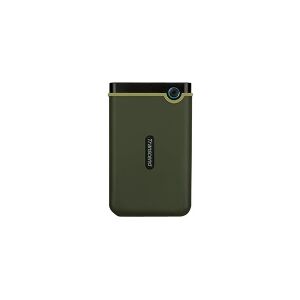 Transcend StoreJet 25M3 - Harddisk - 2 TB - ekstern (bærbar) - 2,5 - USB 3.1 Gen 1 - 256-bit AES - militærgrøn