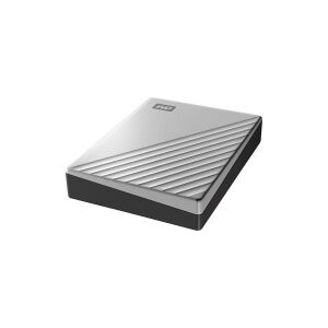 Western Digital WD My Passport Ultra for Mac WDBPMV0050BSL - Harddisk - krypteret - 5 TB - ekstern (bærbar) - USB 3.1 (USB-C stikforbindelse) - 256-bit AES - sølv