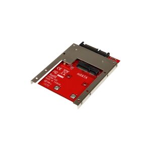 StarTech.com mSATA SSD to 2.5in SATA Adapter Converter - mSATA to SATA Adapter for 2.5in bay with Open Frame Bracket and 7mm Drive Height (SAT32MSAT257) - Lagringskontrol - 1 Kanal - SATA 6Gb/s - SATA 6Gb/s - for P/N: BRACKET125PT, BRACKET125PTP, SATERASE