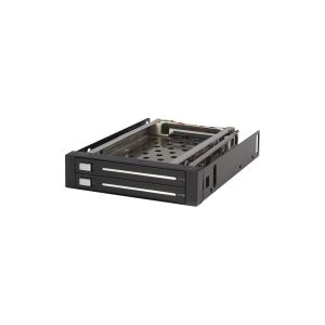 StarTech.com 2 Drive 2.5in Trayless Hot Swap SATA Mobile Rack Backplane - Dual Drive SATA Mobile Rack Enclosure for 3.5 HDD (HSB220SAT25B) - Ramme - sort