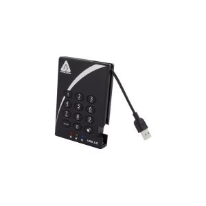 Lenovo Apricorn Aegis Padlock 3.0 - Harddisk - krypteret - 1 TB - ekstern (bærbar) - USB 3.0 - 5400 rpm - buffer: 8 MB - FIPS 197, 256-bit AES-XTS