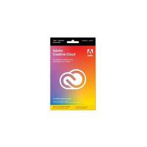 Usorteret Adobe Creative Cloud - 12-month full membership, for teachers and students, activation card