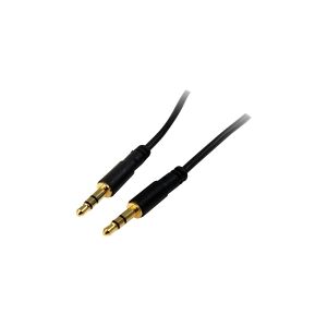 StarTech.com 15 ft. (4.6 m) 3.5mm Audio Cable - 3.5mm Slim Audio Cable - Gold Plated Connectors - Male/Male - Aux Cable (MU15MMS) - Audiokabel - mini-phone stereo 3.5 mm han til mini-phone stereo 3.5 mm han - 4.6 m - sort - for P/N: KITBXAVHDPEU, KITBXAVH