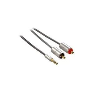 Hama AluLine Connection Cable - Audiokabel - mini-phone stereo 3.5 mm han til RCA han - 1 m - afskærmet - sølv