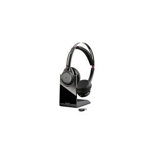 Plantronics Poly Voyager Focus UC B825-M - Headset - på øret - Bluetooth - trådløs - aktiv støjfjerning - Certified for Microsoft Teams - til Microsoft Lync