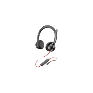 HP Poly Blackwire 8225 - Blackwire 8200 series - headset - på øret - kabling - aktiv støjfjerning - USB-C - sort - Zoom Certified