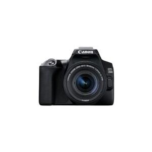 Canon EOS 250D - Digitalkamera - SLR - 24.1 MP - APS-C - 4K / 25 fps - 3x optisk zoom EF-S 18-55 mm III objektiv - Wi-Fi, Bluetooth - sort