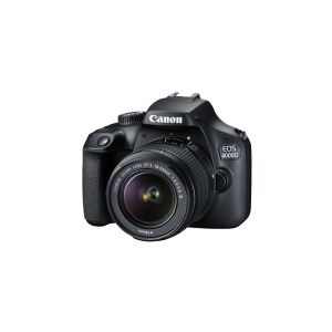 Canon EOS 4000D - Digitalkamera - SLR - 18.0 MP - APS-C - 1080p / 30 fps - 3x optisk zoom EF-S 18-55 mm DC III objektiv - Wi-Fi - sort