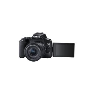 Canon EOS 250D - Digitalkamera - SLR - 24.1 MP - APS-C - 4K / 25 fps - 3x optisk zoom EF-S 18-55 mm IS STM objektiv - Wi-Fi, Bluetooth - sort
