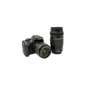 Canon EOS 2000D EF-S 18-55 IS II Kit Digitalt spejlreflekskamera EF-S 18-55 mm IS II 24.1 Megapixel Sort Optisk søger, med indbygget blitz, WiFi, Full