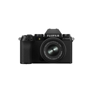 Fujifilm X Series X-S20 - Digitalkamera - spejlløst - 26.1 MP - APS-C - 6.2K / 29.97 fps - 3x optisk zoom - Fujinon XC 15-45 mm OIS PZ objektiv - Wi-Fi, Bluetooth - sort