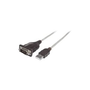 Manhattan 151856, Sølv, 0,45 m, USB A, Serial/COM/RS232/DB9, Hanstik, Hanstik