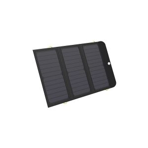 Sandberg Active Solar Charger - Solarstrømbank / Powerbank - Li-pol - 10000mAh - 21 Watt - 3 A (2 x USB, USB-C) - på kabel: Micro-USB