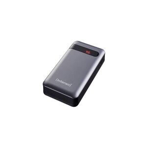 Intenso PD20000 - Powerbank - 20000 mAh - 3 A - PD, QC 3.0 - 2 output-stikforbindelser (USB, 24 pin USB-C) - på kabel: USB-C - antracit (sort)