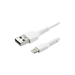 StarTech.com 6 ft(2m) Durable White USB-A to Lightning Cable, Heavy Duty Rugged Aramid Fiber USB Type A to Lightning Charger/Sync Power Cord, Apple MFi Certified iPad/iPhone 12 Pro Max - iPhone 7/8/11/11 Pro - Lightning-kabel - USB han lige til Lightning 