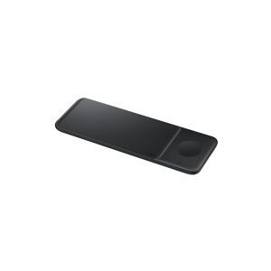 Samsung Wireless Charger Trio EP-P6300 - Trådløs opladningspude + AC-strømadapter - Fast Charge - sort - for Galaxy Buds Live, Note20, S20, S20 5G, Watch 3, Z Flip 5G, Z Flip4, Z Fold2 5G, Z Fold4