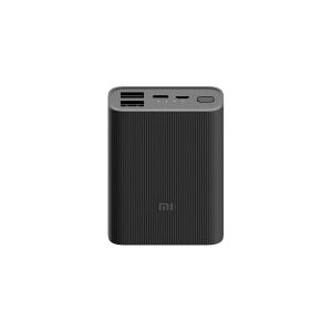 Xiaomi Mi Power Bank 3 Ultra Compact - Powerbank - 10000 mAh - 3 output-stikforbindelser (2 x USB, USB-C) - Sort