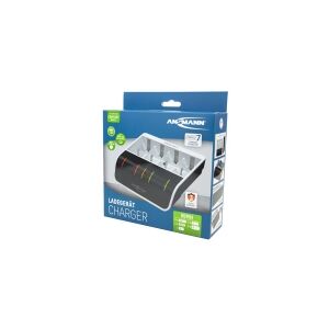 ANSMANN-ENERGY ANSMANN Comfort Multi - 1,5 timer USB-batterioplader - (for AA, AAA, C, D, 9V) - 800 mA - sort, hvid