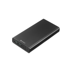 Sandberg   Powerbank - 38400 mah - 142 Wh - 2 x USB A/1 x USB-C (PD) - Sort