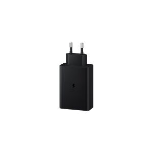 Samsung EP-T6530 - Strømforsyningsadapter - 65 Watt - 3 A - PD 3.0, SFC 2.0 - 3 output-stikforbindelser (USB, 2 x USB-C) - sort