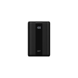 Silicon Power QX55 - Powerbank - 30000 mAh - 3 A - PD, QC 3.0, SCP, VOOC - 4 output-stikforbindelser (3 x USB Type A, 24 pin USB-C) - på kabel: USB-C - sort