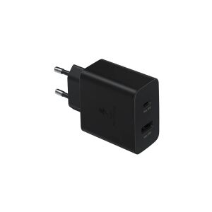 Samsung EP-TA220 - Strømforsyningsadapter - 35 Watt - SFC (USB, 24 pin USB-C) - sort - for Galaxy A20, A50, A70, A8s, M30, M40, Note10, S20, S20 5G, S20+ 5G, Z Flip, Z Flip 5G