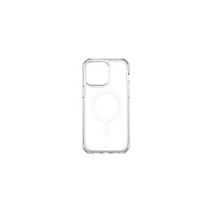 ITSKINS HYBRID_R // CLEAR - Bagsidecover til mobiltelefon - grov - MagSafe-kompatibel - MagSafe-kompatibilitet - 100 % genbrugt materiale - gennemsigtig - for Apple iPhone 14 Pro Max