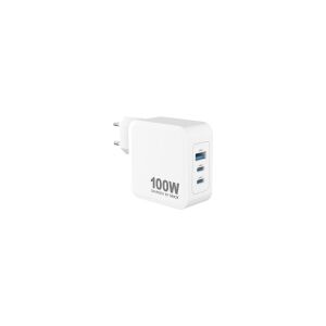 Sinox PRO 230V 2xUSB-C 1xUSB-A PD oplader 100W. Hvid