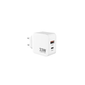 Sinox PRO 230V USB-A+USB-C PD oplader 33W. Hvid