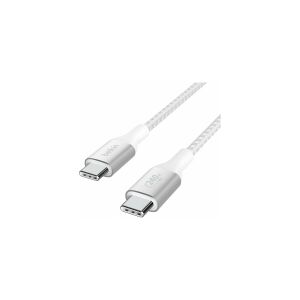 Belkin Components Belkin BOOST CHARGE - USB-kabel - 24 pin USB-C (han) til 24 pin USB-C (han) - USB 2.0 - 2 m - op til 240 W strømforsyningssupport - hvid