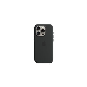 Apple - Bagsidecover til mobiltelefon - MagSafe-kompatibilitet - silicone - sort - for iPhone 15 Pro
