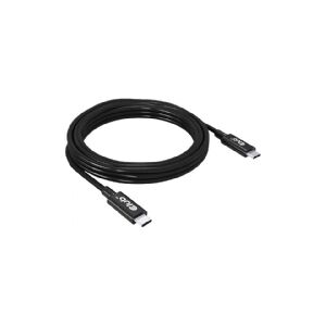 Club-3d Club 3D - USB-kabel - 24 pin USB-C (han) til 24 pin USB-C (han) - USB4 Gen3x2 - 48 V - 5 A - 3 m - aktiv, 4K120 Hz support, 8K60 Hz support, tovejs, op til 240 W strømforsyningssupport, forlænget strømrækkevidde (EPR), op til 40 Gbps datatransferh