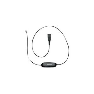 GN Audio Jabra Smart Cord - Kabel til hovedsæt - sort - for Cisco IP Phone 78XX  BIZ 2300  Mitel 74XX  Dialog 42XX, 44XX, 5446  Snom 71X