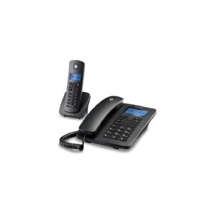 Motorola C4201, Analog/DECT-telefon, Kabelforbundet og trådløst håndsæt, Nummervisning, Sort