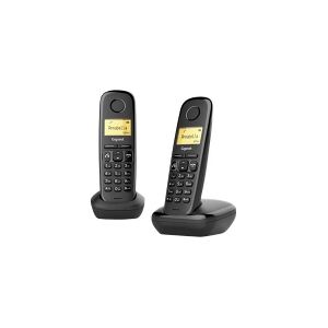 Gigaset Communications Gigaset A270 Duo - Trådløs telefon med opkalds-ID - DECT\GAP - sort + ekstra telefonrør