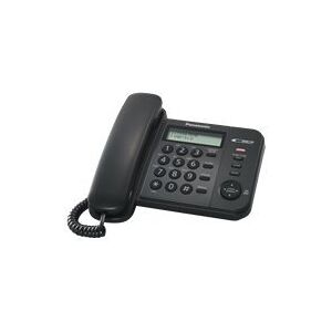 Panasonic KX-TS560, DECT telefon, 50 entries, Navn og vis-nummer, Sort (Engelsk manual)