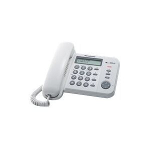 Panasonic KX-TS560FXW - Telefon med ledning med opkalds-ID/opkald venter - hvid