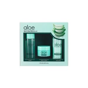 HOLIKA HOLIKA_SET Aloe Soothing Essence Skin Care Special Kit moisturizing face toner 50ml + moisturizing light face cream 20ml + moisturizing face emulsion 50ml