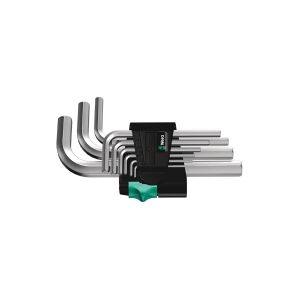 Wera 05021406001, L-formet unbrakonøglesæt, Metric, 9 stk, 1.5,2,2.5,3,4,5,6,8,10 mm, Krom, 25 mm