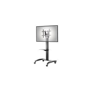 Peerless SmartMount Universal Flat Panel TV Cart SR560G - Vogn med hjul - for fladt panel - koldvalset stål, farvetonet glas - sort - skærmstørrelse: 32-75 - monteringsgrænseflade: 600 x 400 mm