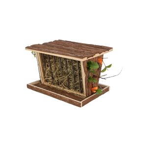 Trixie Hay manger with floor & roof, bark wood, 40 × 22 × 30 cm