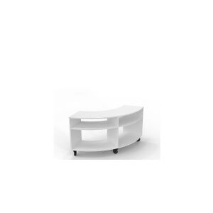 Form o Miljö Reol Stig i hvid laminat 2½-rum buet 90° med hjul