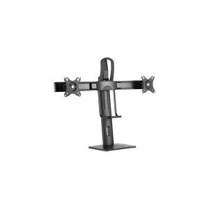 Gembird MS-D2-01 - Monteringssæt (bundplade, 2 VESA-adaptere, armbøjle, standerkrop) - landskab/portræt - for 2 skærme - height adjustable - plastik, aluminium, stål - sort - skærmstørrelse: 17-27 - skrivebordsmonterbar